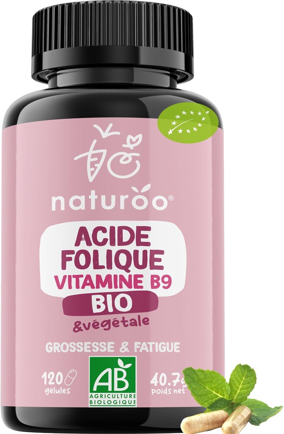 Naturoo Acide Folique B9 Bio 120 gélules